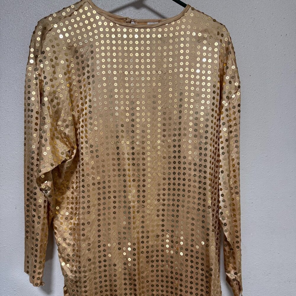 Silk sequin blouse by Dana Buchman, oversized 4